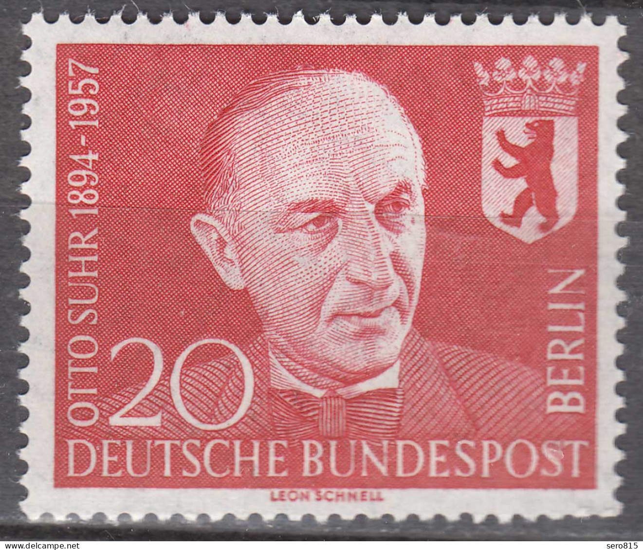 Berlin 1957 Mi. 181 Postfrisch MNH 20 Pfennig Otto Suhr Bürgermeister   (70567 - Sonstige & Ohne Zuordnung