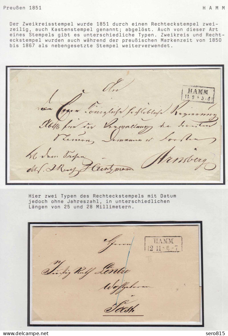 2 Altumschläge Hamm R2 25 + 28 Mm 2 Versch. Grössen Ab Ca. 1851 Preussen  (31751 - Sonstige & Ohne Zuordnung