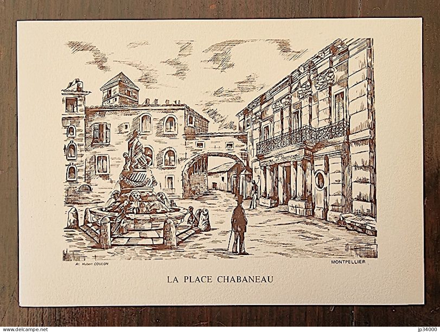 MONTPELLIER " La Place Chabaneau" Gravure  17,5 X 12,5cm. Etat Parfait - Prenten & Gravure