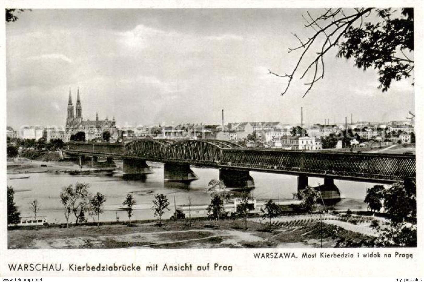 73792271 Warschau Masowien Kierbedziabruecke Mit Blick Auf Prag Warschau Masowie - Polonia