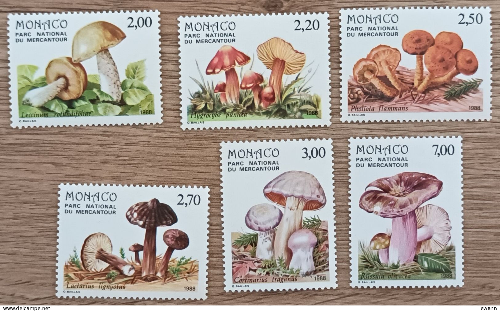 Monaco - YT N°1628 à 1633 - Flore / Champignons Du Parc National Du Mercantour - 1988 - Neuf - Ungebraucht