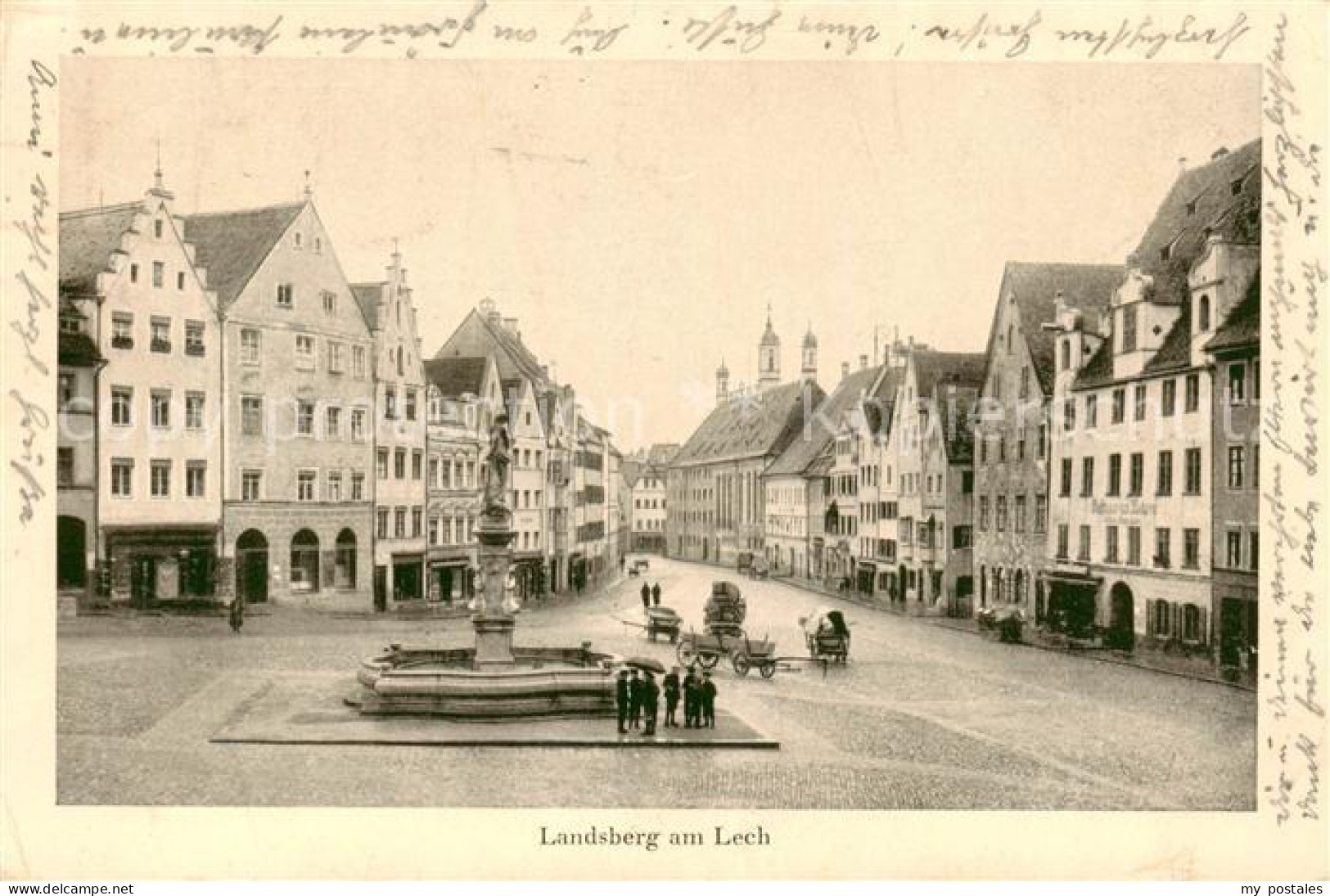 73792120 Landsberg Lech Grosser Platz - Brunnen Landsberg Lech - Landsberg