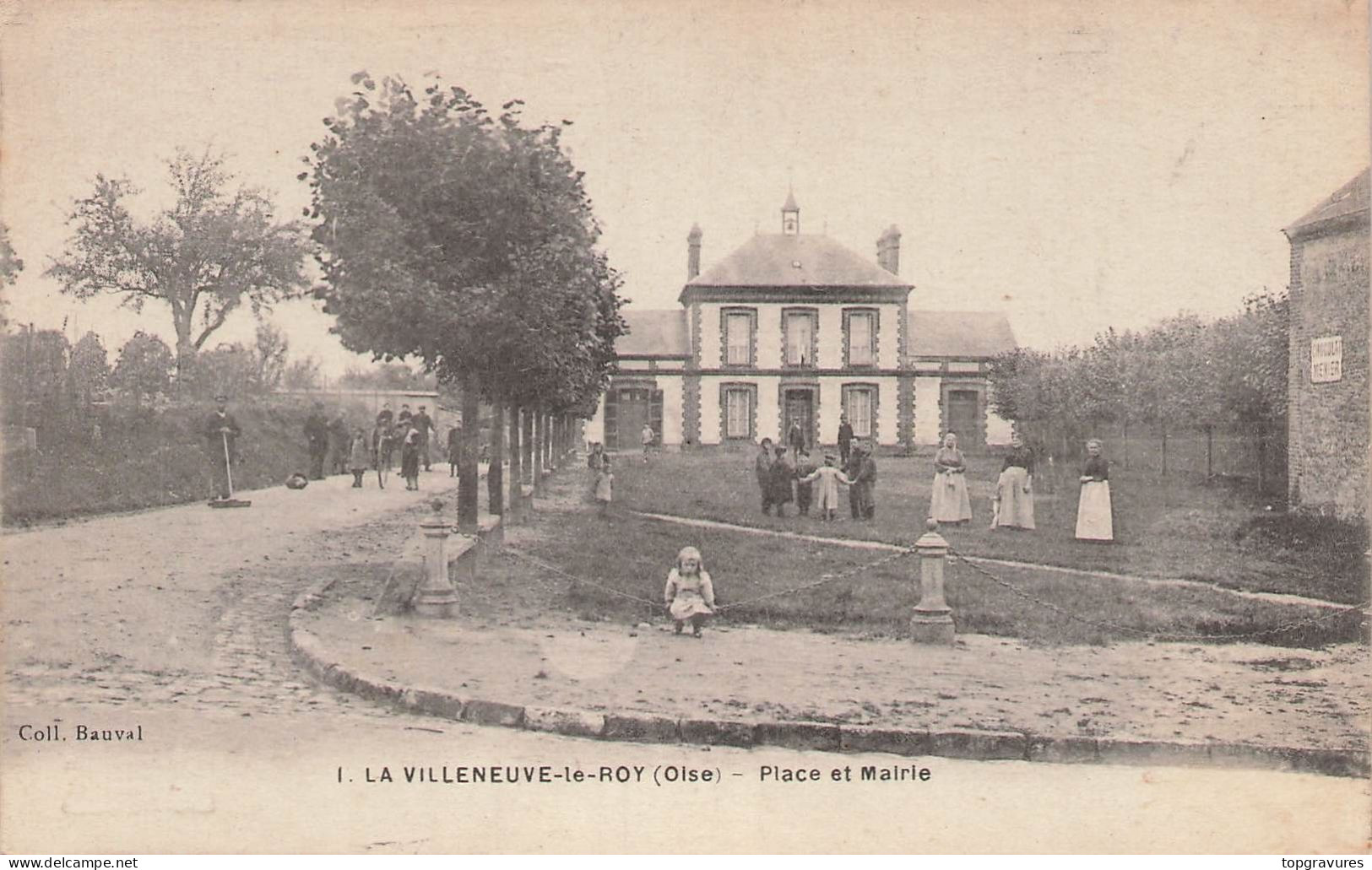 60 - La Villeneuve-le-roy (oise) - Place Et Mairie - Sonstige & Ohne Zuordnung