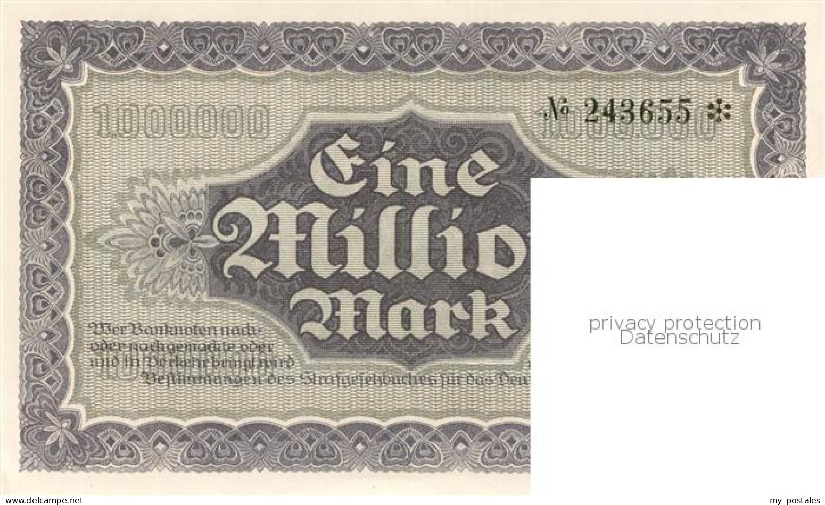 73792072 Dresden Elbe Banknote Eine Million Mark Saechsische Bank  - Dresden