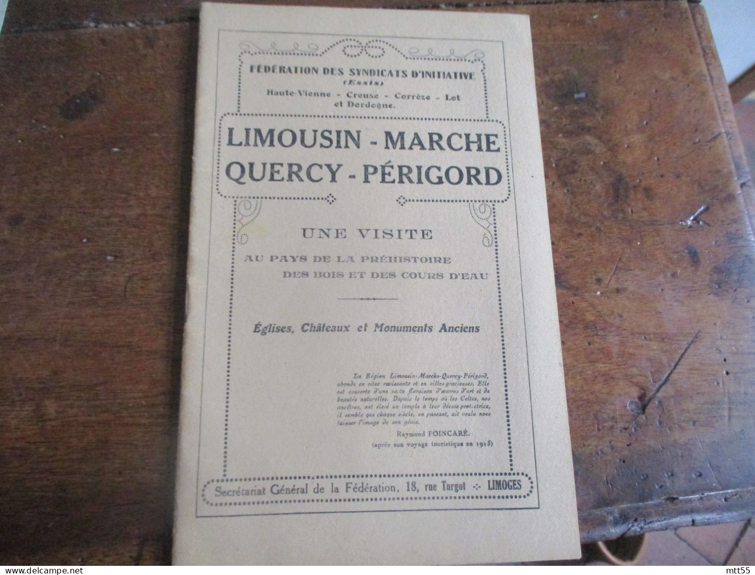LIMOUSIN MARCHE QUERCY PERIGORD LIVRET FEDERATION SYNDICATS INIATIVE CIRCUIT PHOTO 40 PAGES - Toeristische Brochures