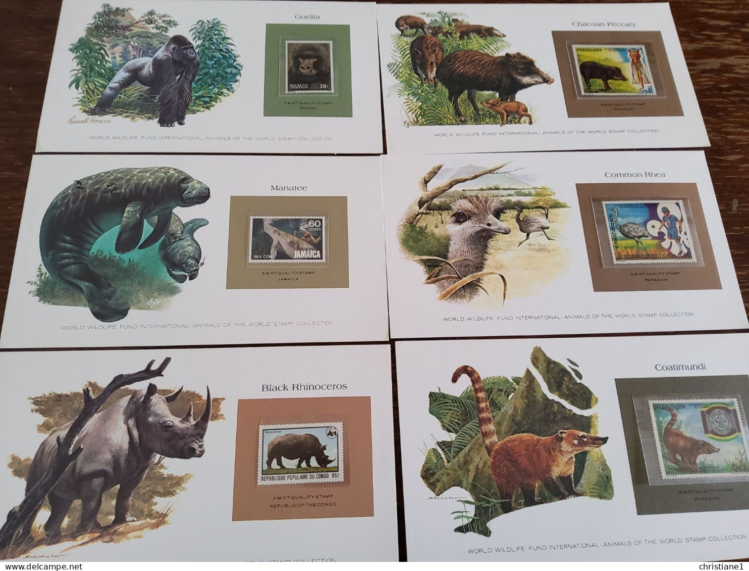 WWF lot de 48 cartes avec textes en anglais  et en français