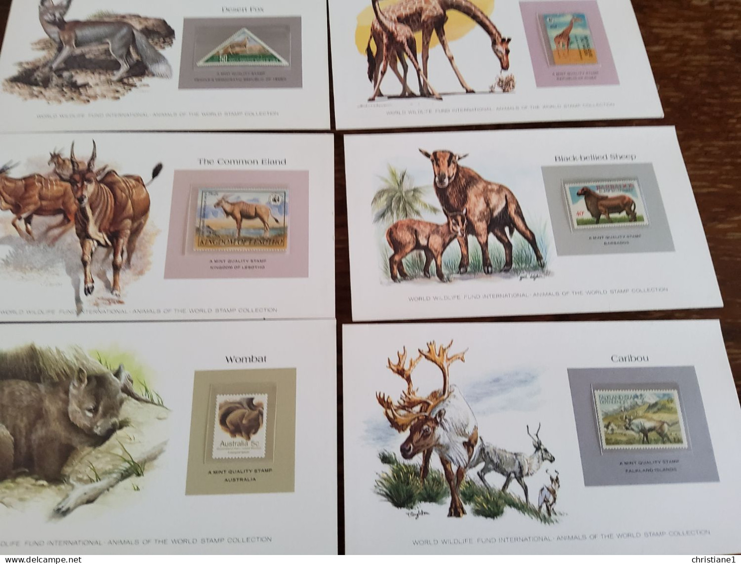 WWF lot de 48 cartes avec textes en anglais  et en français