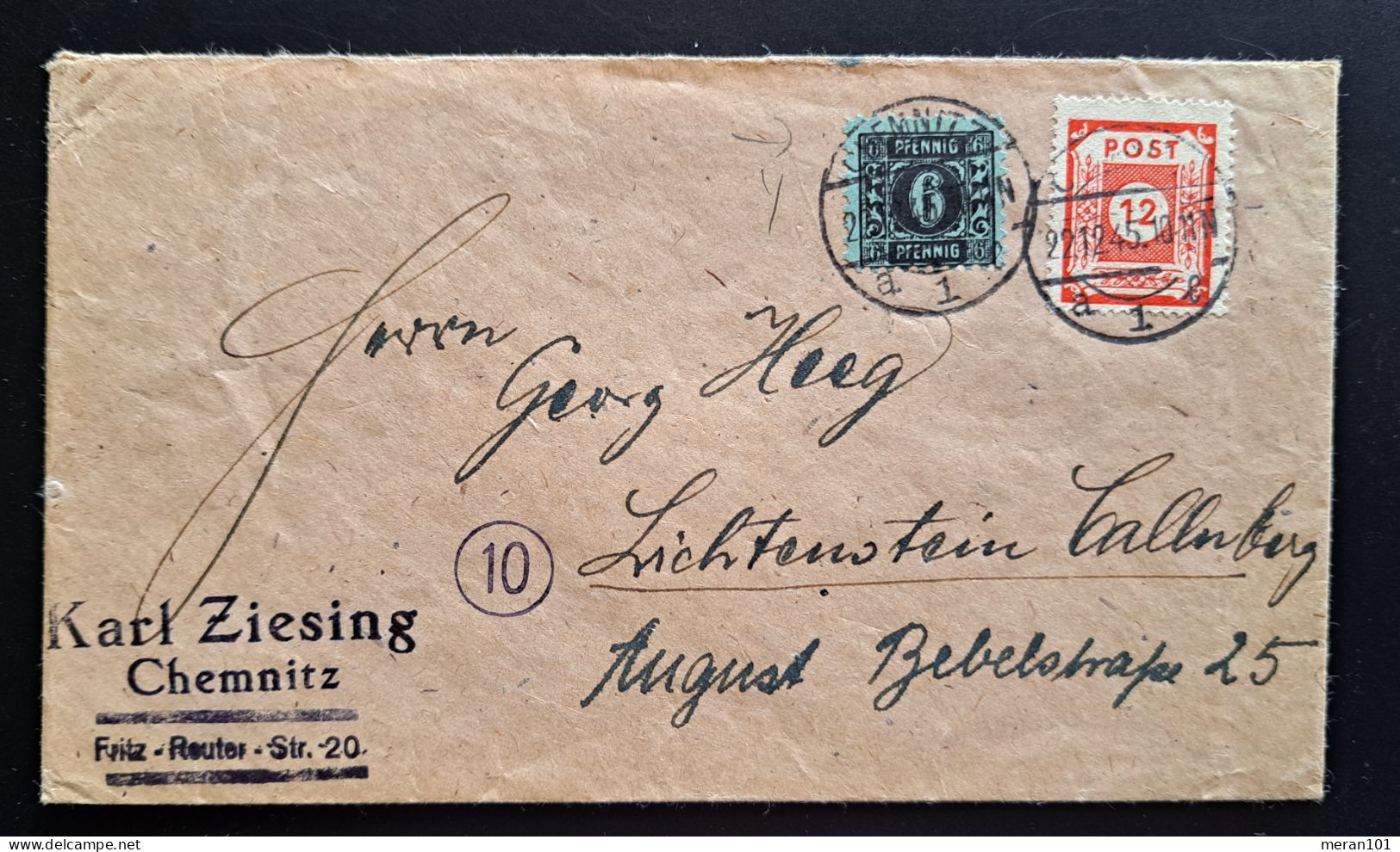 Mecklenburg-Vorpommern 1945, Bedarfsbrief Chemnitz MiF - Storia Postale