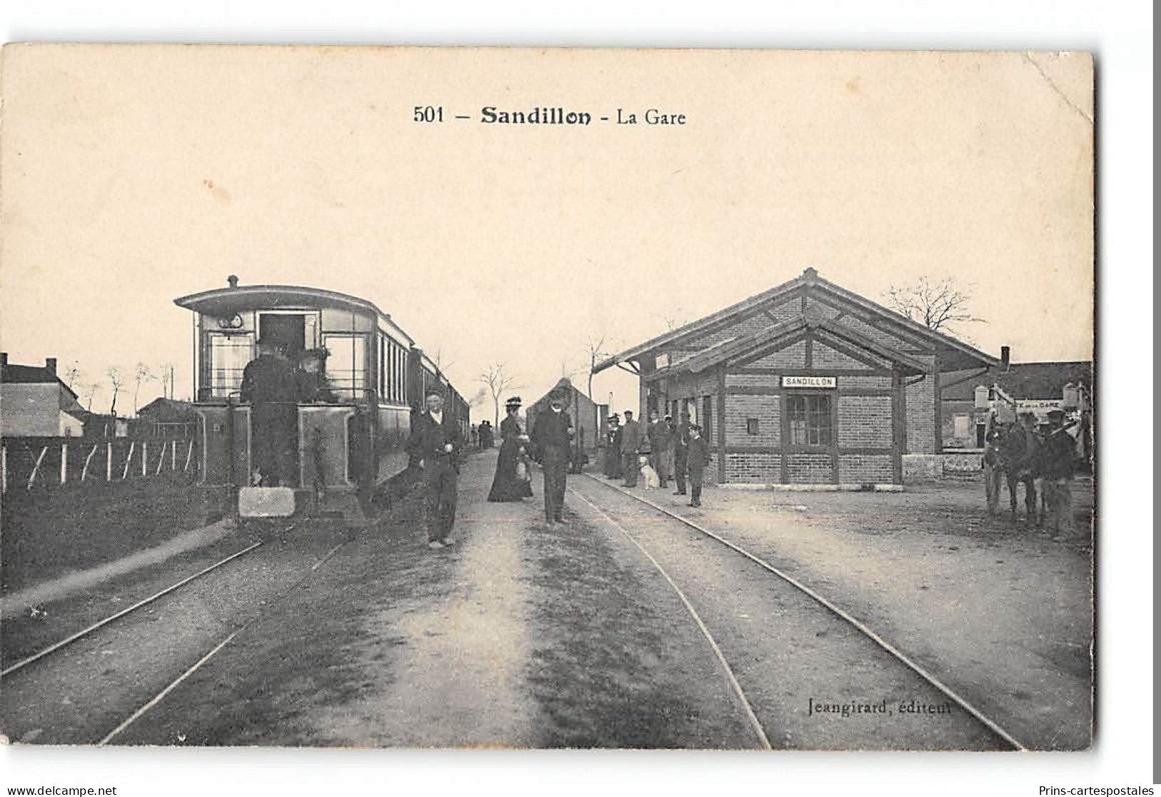 CPA 45 Sandillon La Gare Et Le Train Tramway - Other & Unclassified