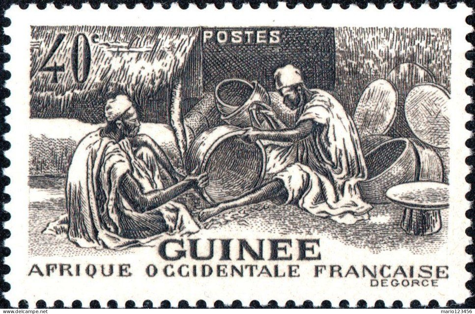 GUINEA FRANCESE, FRENCH GUINEA, ARTIGIANATO, 1943, NUOVI (MLH*) Mi:FR-GU 201, Scottn:FR-GU 171, Yt:FR-GU 181 - Nuevos