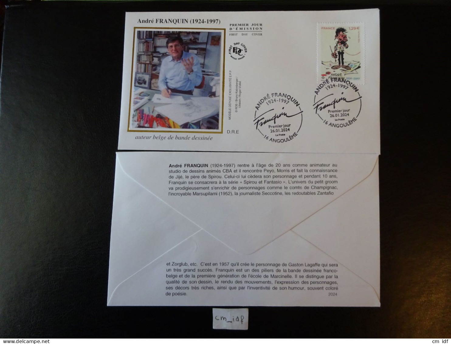 FRANCE 2024 1,29 EURO " ANDRÉ FRANQUIN 1924 - 1997 " OBLITÉRATION 1ER JOUR 26 01 2024 ENVELOPPE F.D.C. BANDE DESSINÉE - 2020-…