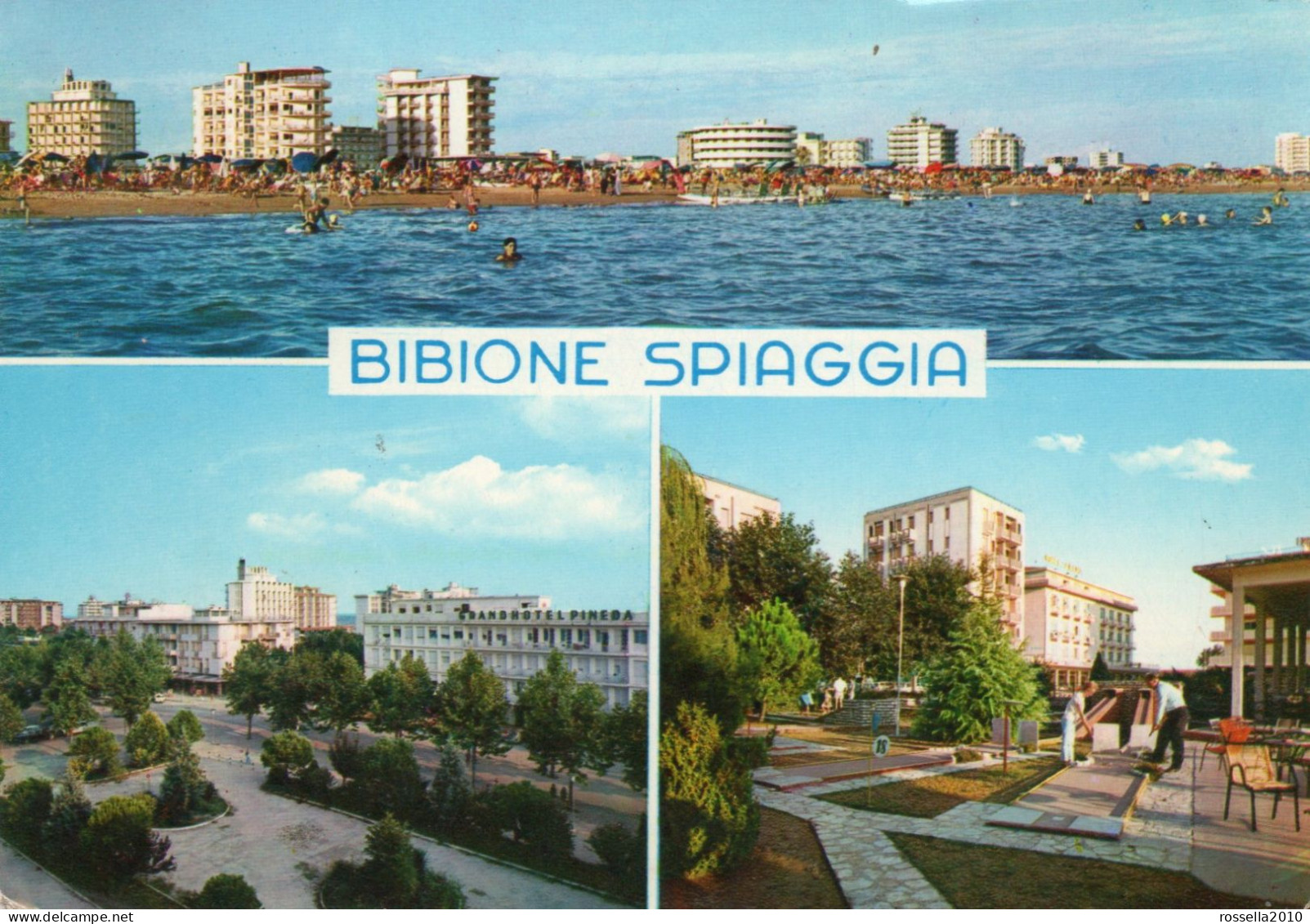 CARTOLINA ITALIA 1969 VENEZIA BIBIONE SPIAGGIA SALUTI VEDUTINE Italy Postcard ITALIEN Ansichtskarten - Venetië (Venice)