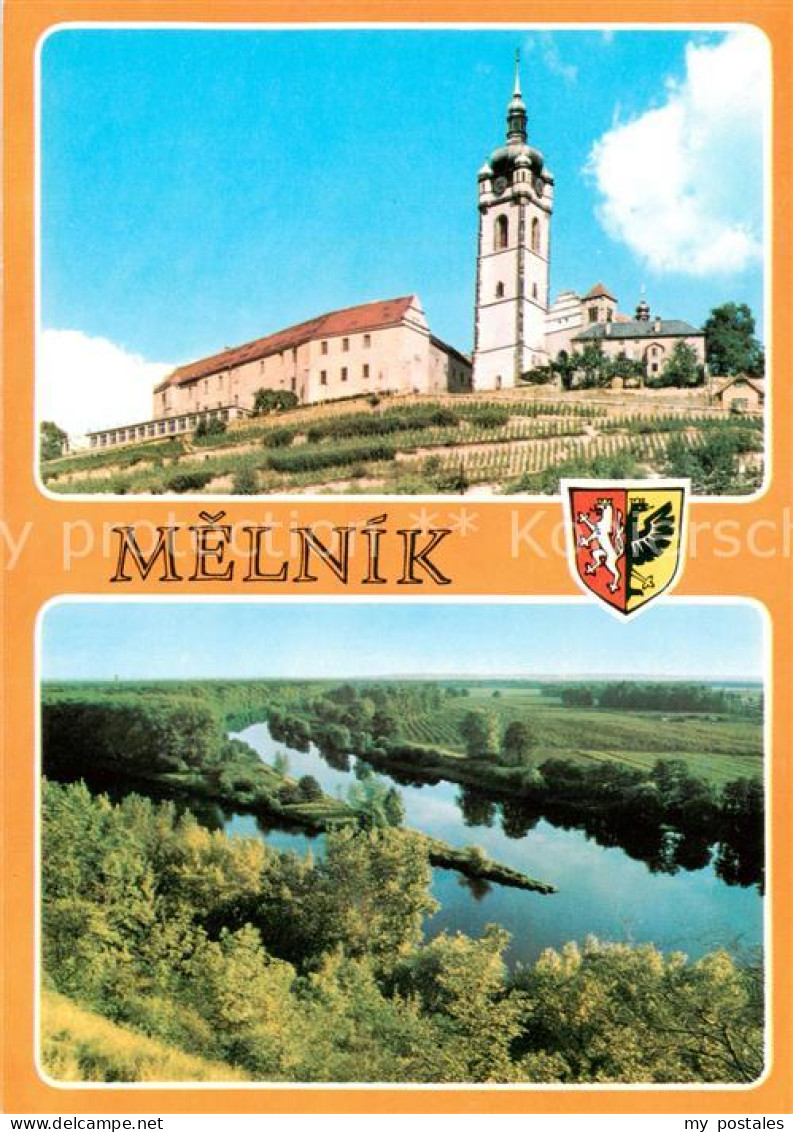 73791872 Melnik Czechia Zamek A Soutok Vitavy S Labem Schloss Muendung Der Molda - Czech Republic