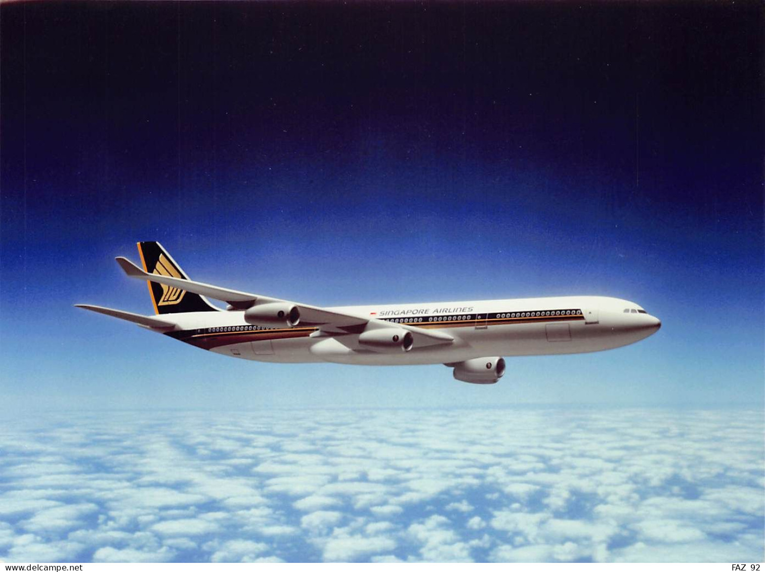 Airbus A340 - Singapore Airlines - +/- 180 X 130 Mm. - Photo Presse Originale - Luftfahrt