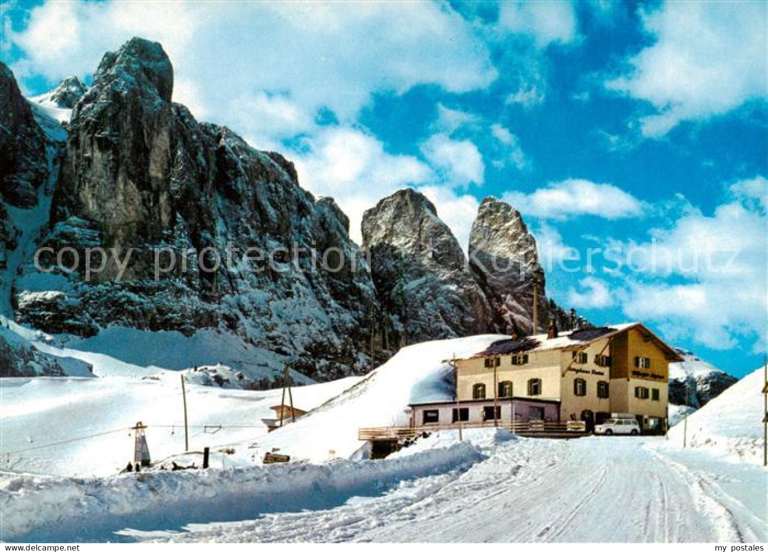 73791868 Groednerjoch IT Rifugio Berghaus Frara Winterlandschaft Dolomiten  - Andere & Zonder Classificatie