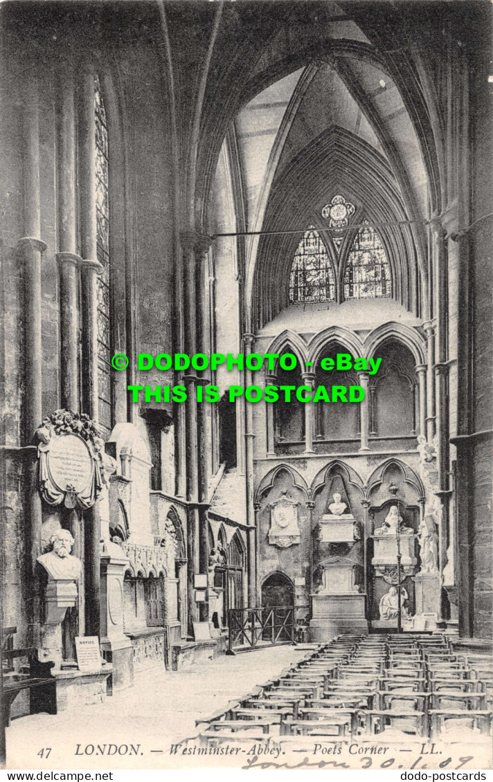 R529557 London. Westminster Abbey. Poets Corner. LL. 47. 1909 - Sonstige & Ohne Zuordnung
