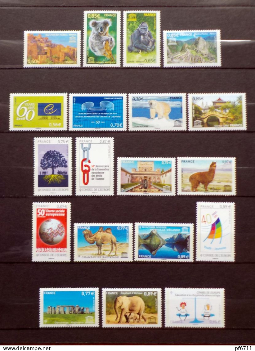 Lot De 19 Timbres  N° 138 à156  Conseil De L'Europe -Unesco - Années 207/8/9 - Mint/Hinged