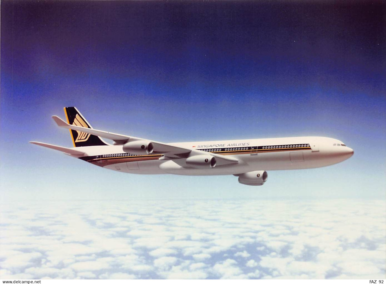 Airbus A340 - Singapore Airlines - +/- 180 X 130 Mm. - Photo Presse Originale - Luftfahrt