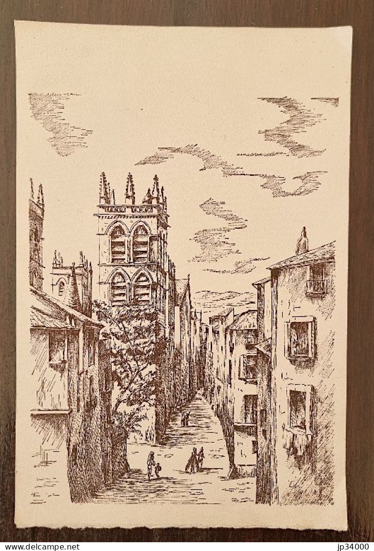 MONTPELLIER " Rue St Pierre Vers La Cathédrale " Gravure  18,5 X 28 Cm. (1) - Prints & Engravings