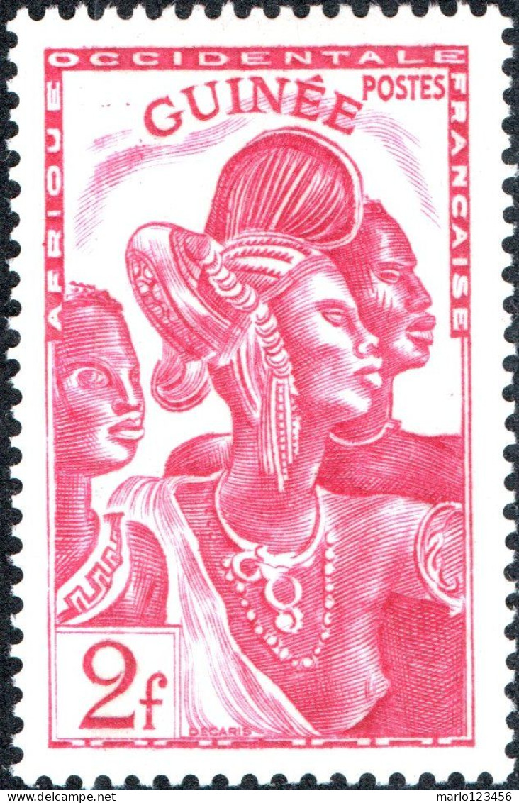 GUINEA FRANCESE, FRENCH GUINEA, COSTUMI LOCALI, 1943, NUOVI (MNH**) Mi:FR-GU 204, Scott:FR-GU 174, Yt:FR-GU 184 - Ongebruikt