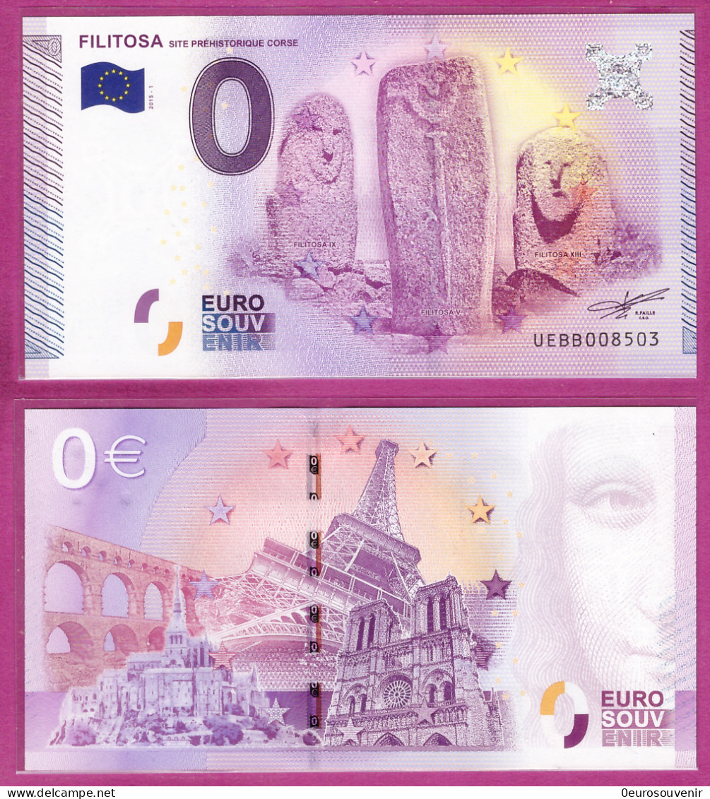 0-Euro UEBB 2015-1 FILITOSA - SITE PREHISTORIQUE CORSE - KORSIKA - Privatentwürfe