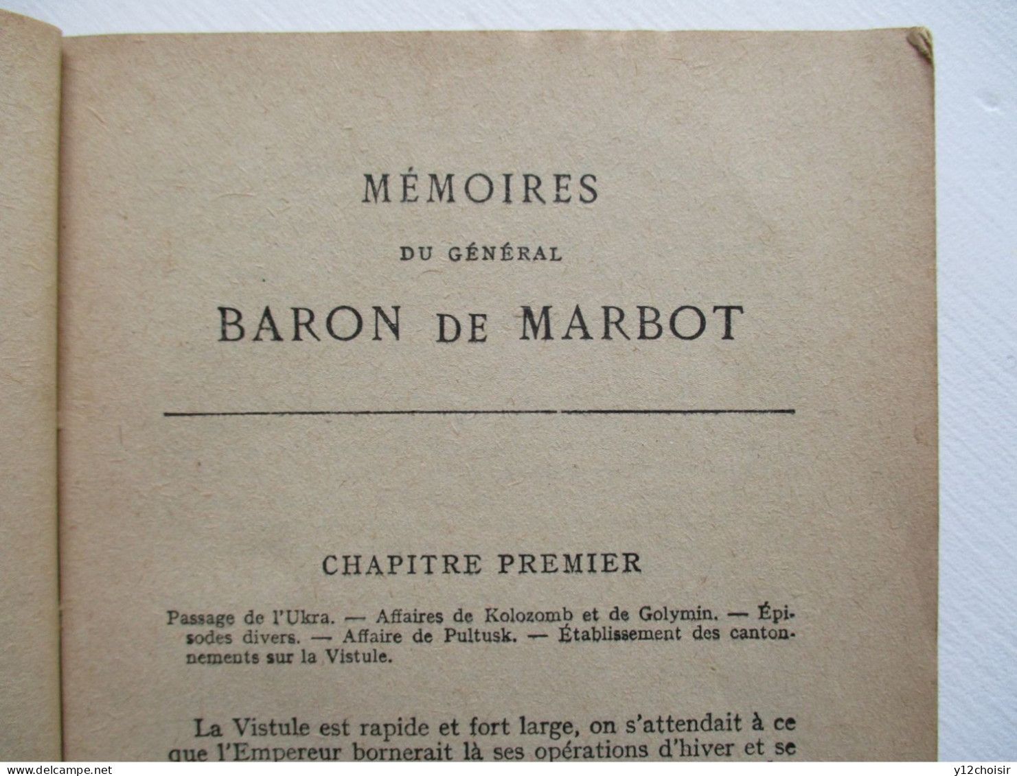 LIVRE MEMOIRES DU GENERAL BARON DE MARBOT EYLAU - MADRID - ESSLING EMPEREUR NAPOLEON - BIBL. PLON - Geschichte