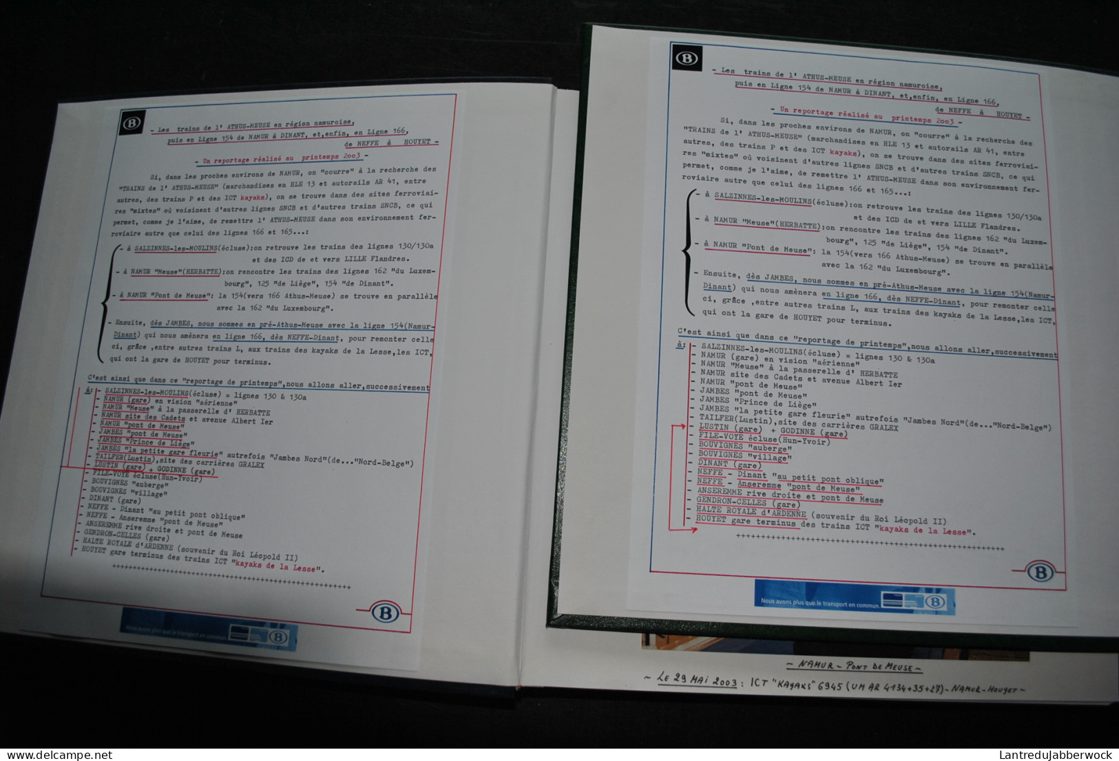 Album Photo 135-3 & 4 Athus Meuse Ligne 154 Namur Dinant Ligne 166 Neffe Houyet HLE 13 Autorail AR 41 ICT Kayaks SNCB - Eisenbahnen