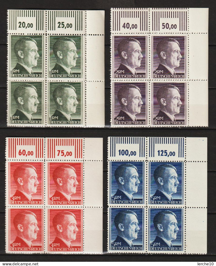 Adolf Hitler  MiNr. 799-802 A ** Bogenecken - Neufs