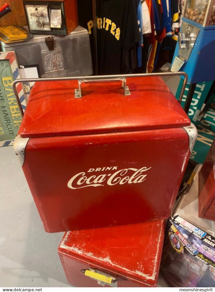 1950s Vintage American Coca Cooler / Glacière Vintage Américaine Coca Cola 1950 - Swizzle Sticks
