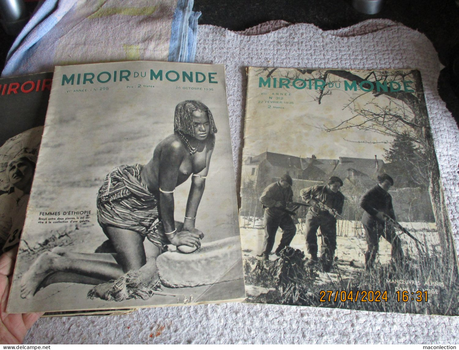 Lot De 19 Magazines Miroir Du Monde 1934 à 1936 1 Paris Match 1939 Guerre Politique Société Sport - Spoorweg