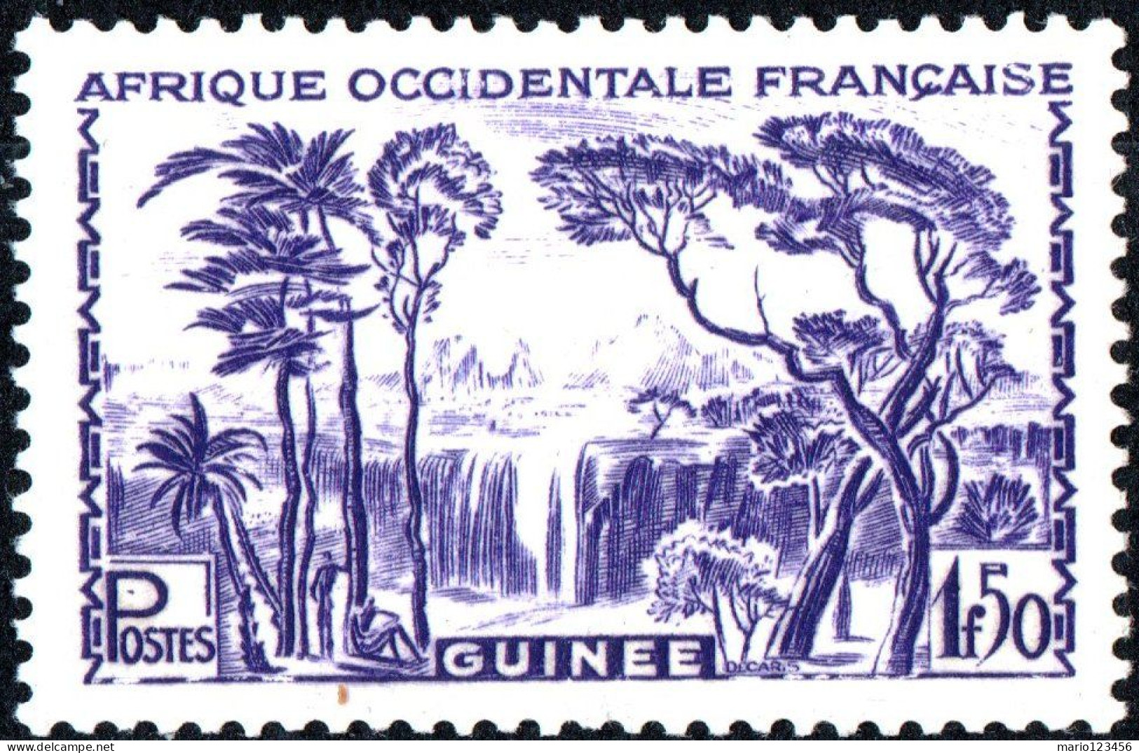 GUINEA FRANCESE, FRENCH GUINEA, PAESAGGI, LANDSCAPES, 1943, NUOVI (MLH*) Mi:FR-GU 203, Scott:FR-GU 173, Yt:FR-GU 183 - Neufs