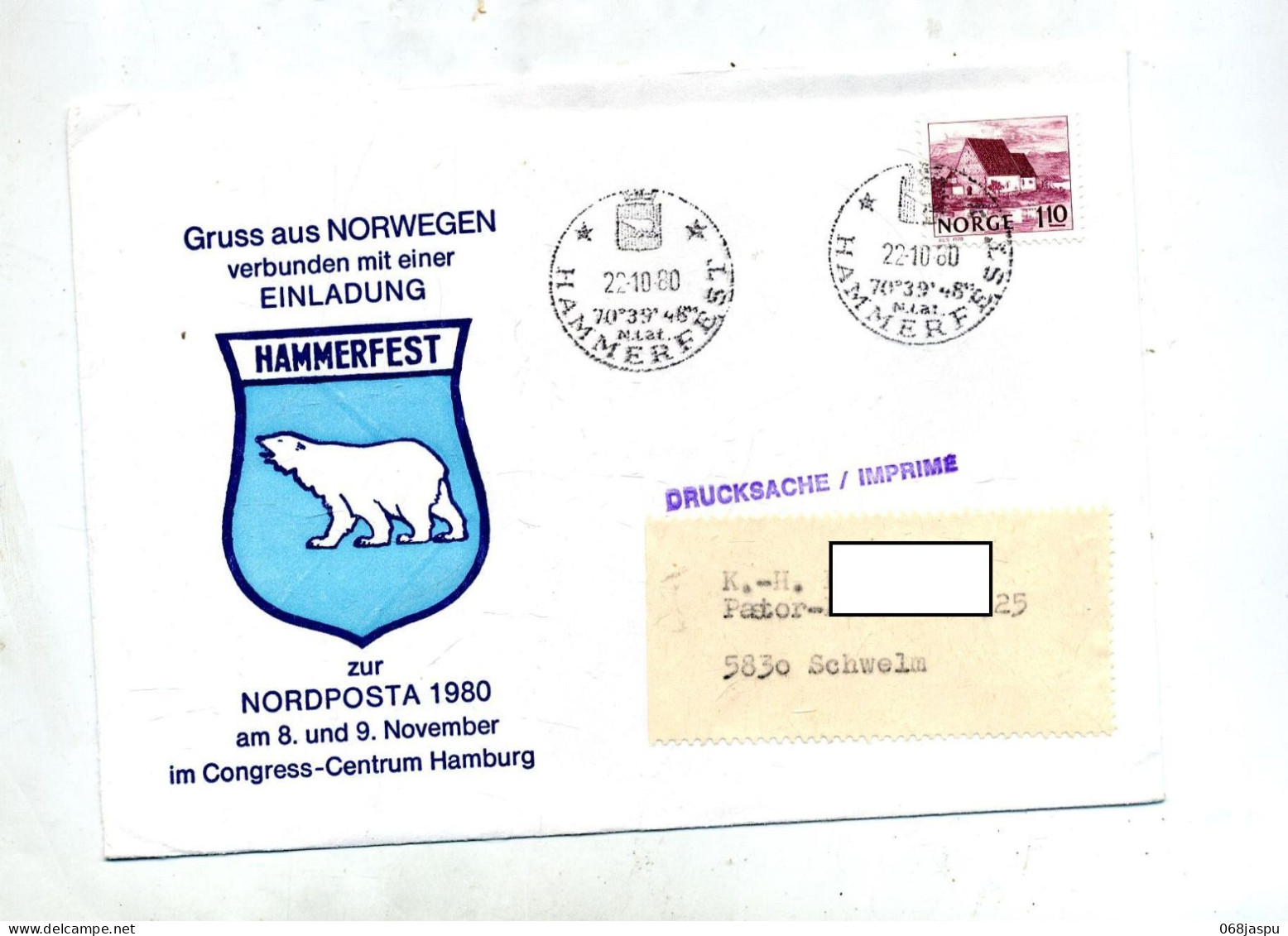 Lettre Cachet Hammerfest  Expo - Storia Postale