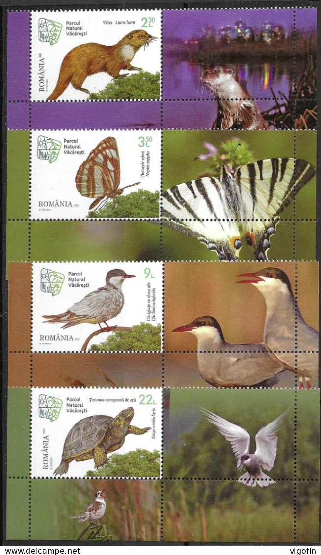 RO 2023-FAUNA, ROMANIA 4v+Lables, MNH - Ongebruikt