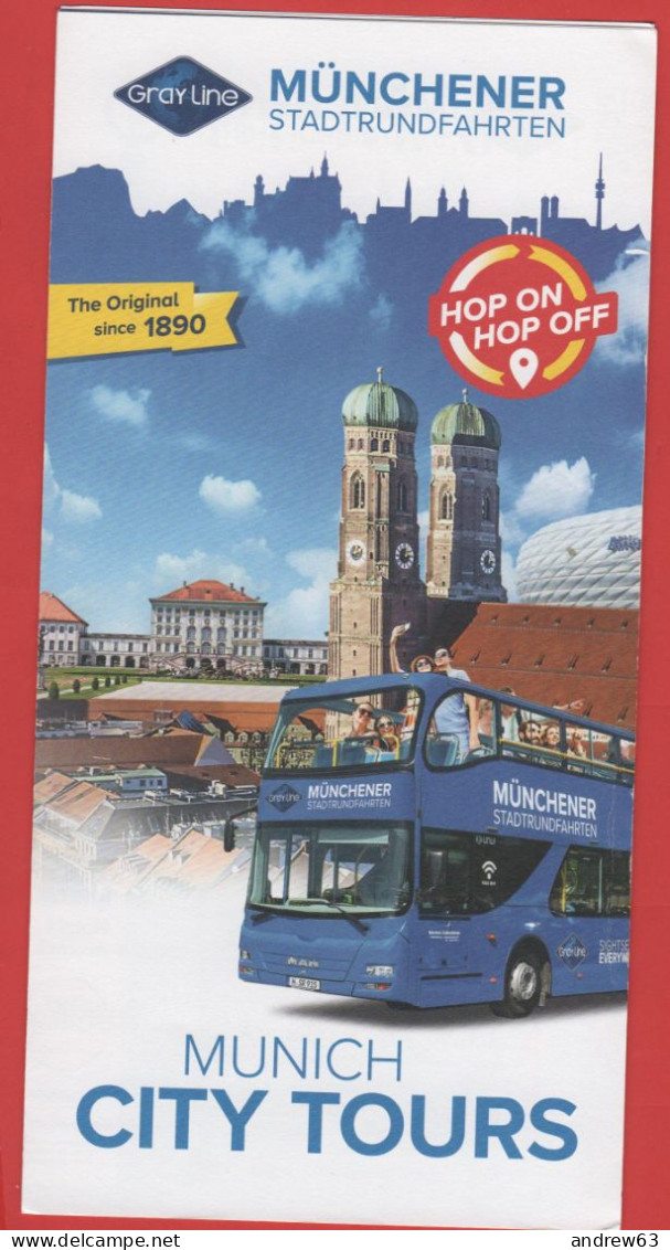 GERMANIA - GERMANY - Deutschland - ALLEMAGNE - Monaco Di Baviera - BUS Hop-On Hop-Off - Volantino Pieghevole Pubblicitar - Advertising