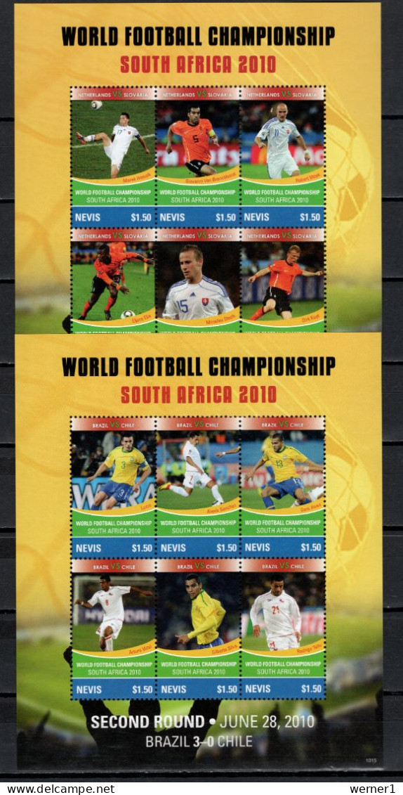 Nevis  2010 Football Soccer World Cup Set Of 4 Sheetlets + 4 S/s MNH - 2010 – South Africa