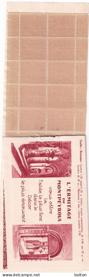 Francia Carnet 10 Francobolli Da 50c In Ottime Condizioni Con Molte Pubblicità - 1903-60 Semeuse A Righe