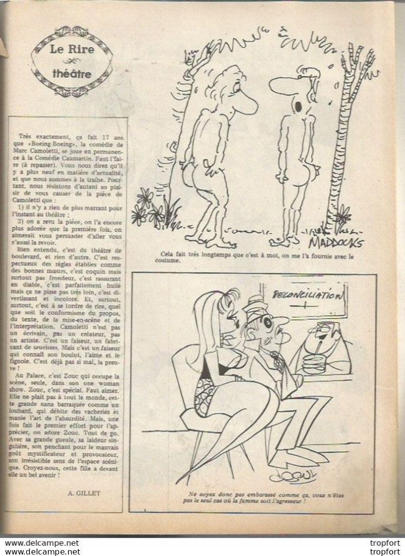 old newspaper BD drawing humor sex designer revue LE RIRE 1977 Humour / Siné / HISTOIRE DE NOEL nu sexy nude