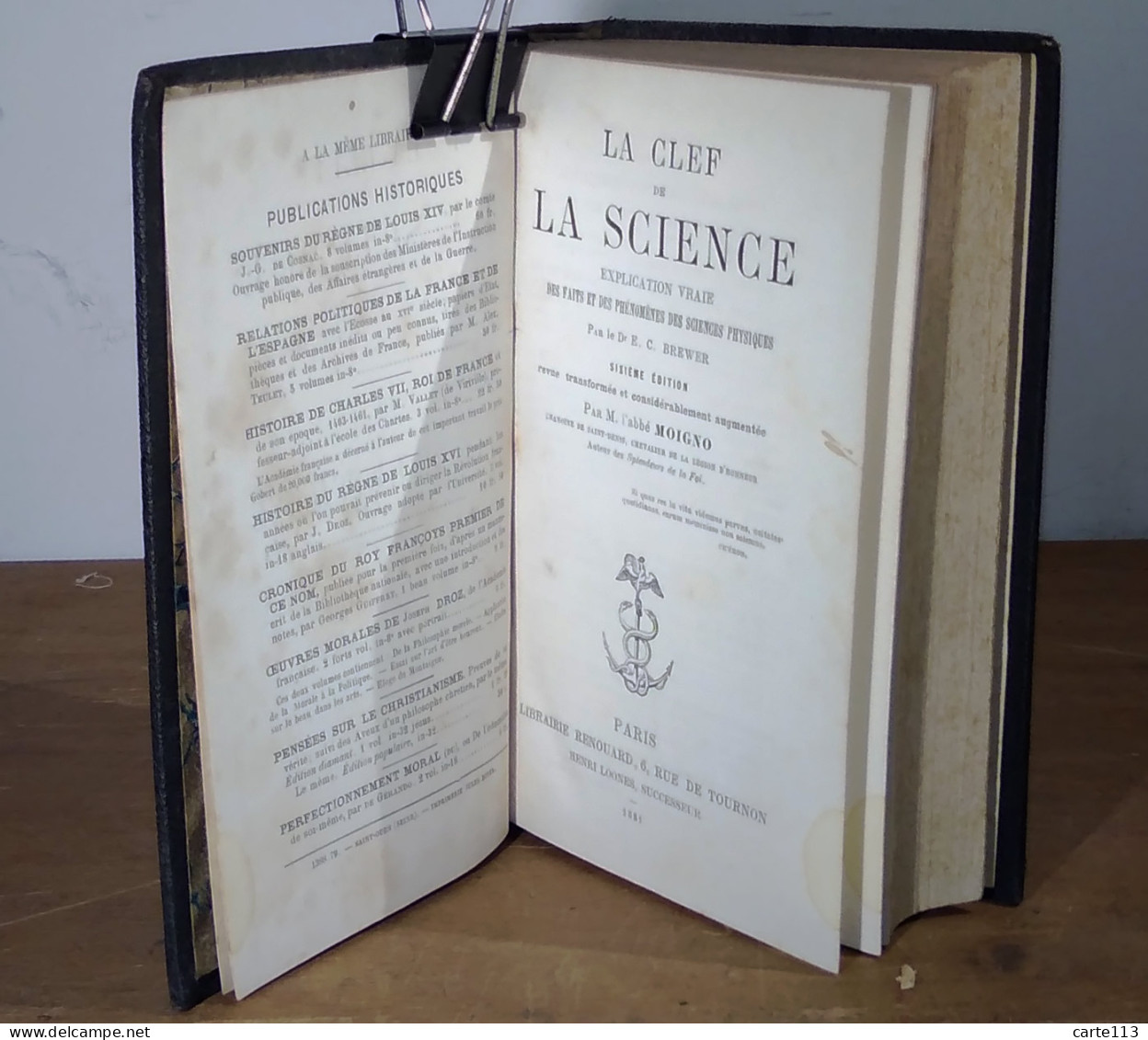 BREWER Ebenezer Cobham - LA CLEF DE LA SCIENCE - EXPLICATION VRAIE DES FAITS ET DES PHENOMENES - 1801-1900
