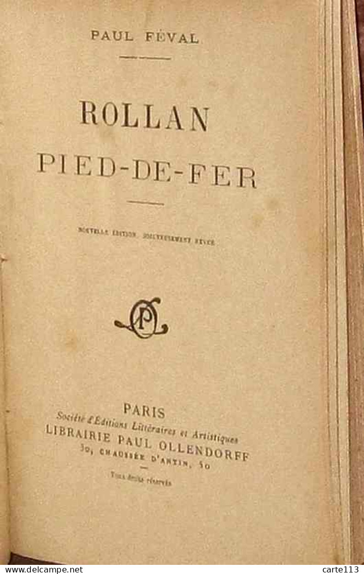 FEVAL Paul - ROLLAN PIED DE FER - SUIVI DE LA TOUR DU LOUP - 1801-1900