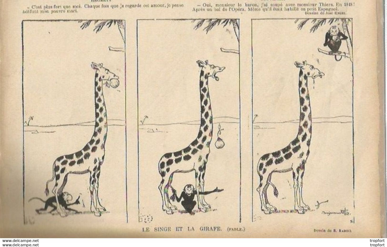 B1 // Old Newspaper // LE RIRE JOURNAL 1896 Couverture Thème POMPIER Casque Feu BSPP Publicités GIRAFE Elephant - Autres & Non Classés