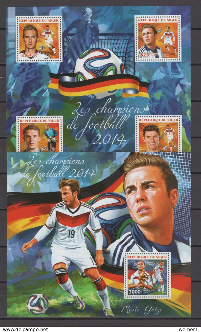 Niger 2014 Football Soccer World Cup Sheetlet + S/s MNH - 2014 – Brésil