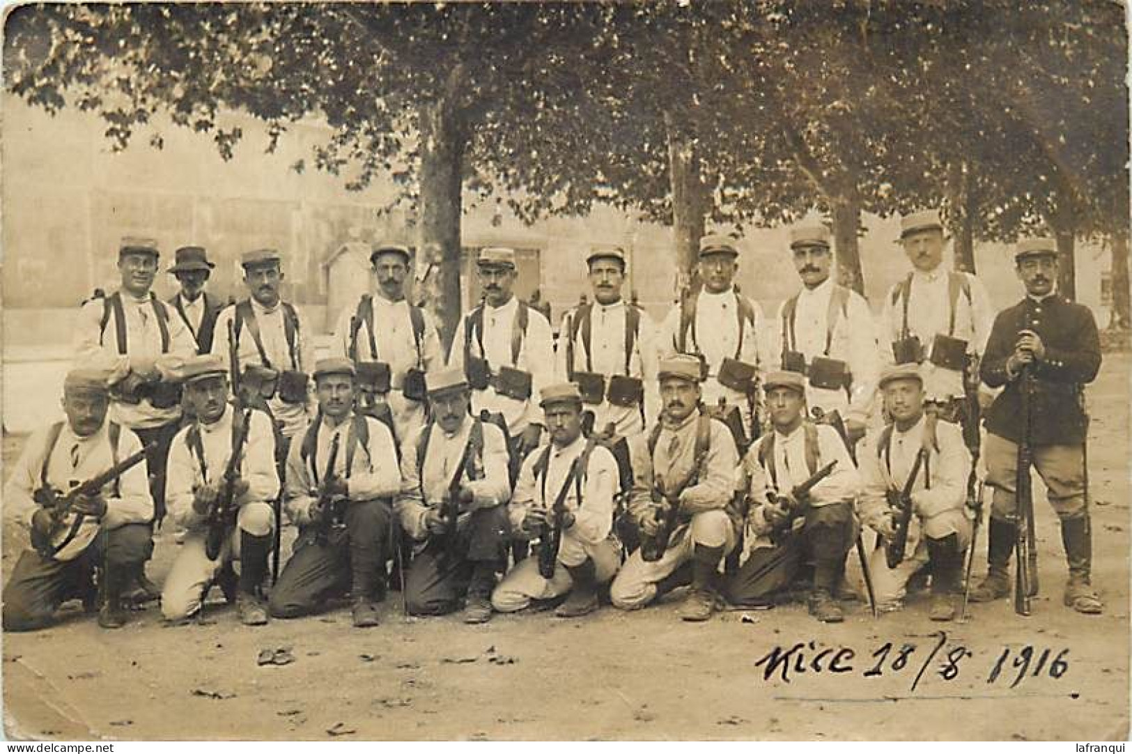 Militaires- Ref E148- Carte Photo -militaires Militaria - Nice - 1916-- - Other & Unclassified