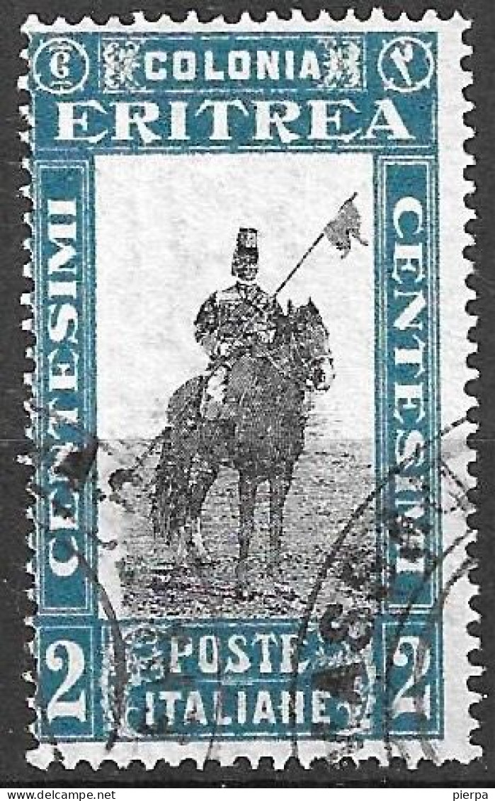 ERITREA - 1930 - LANCIERE - CENT. 2 - USATO (YVERT 144 - MICHEL 153 - SS 155) - Erythrée