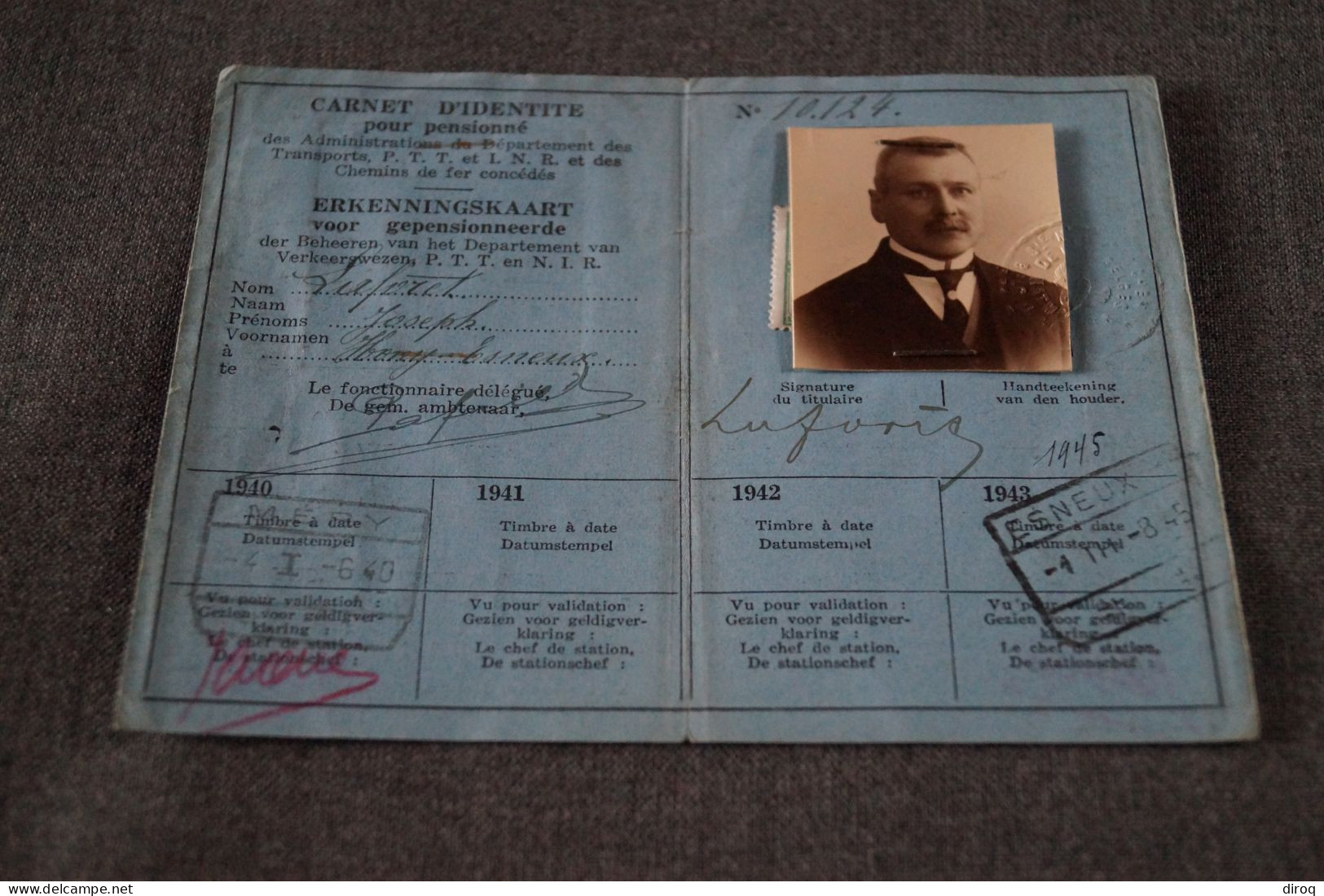 Guerre 40-45,carnet D'identité Pour Chemin De Fer,original Pour Collection - Documents Historiques