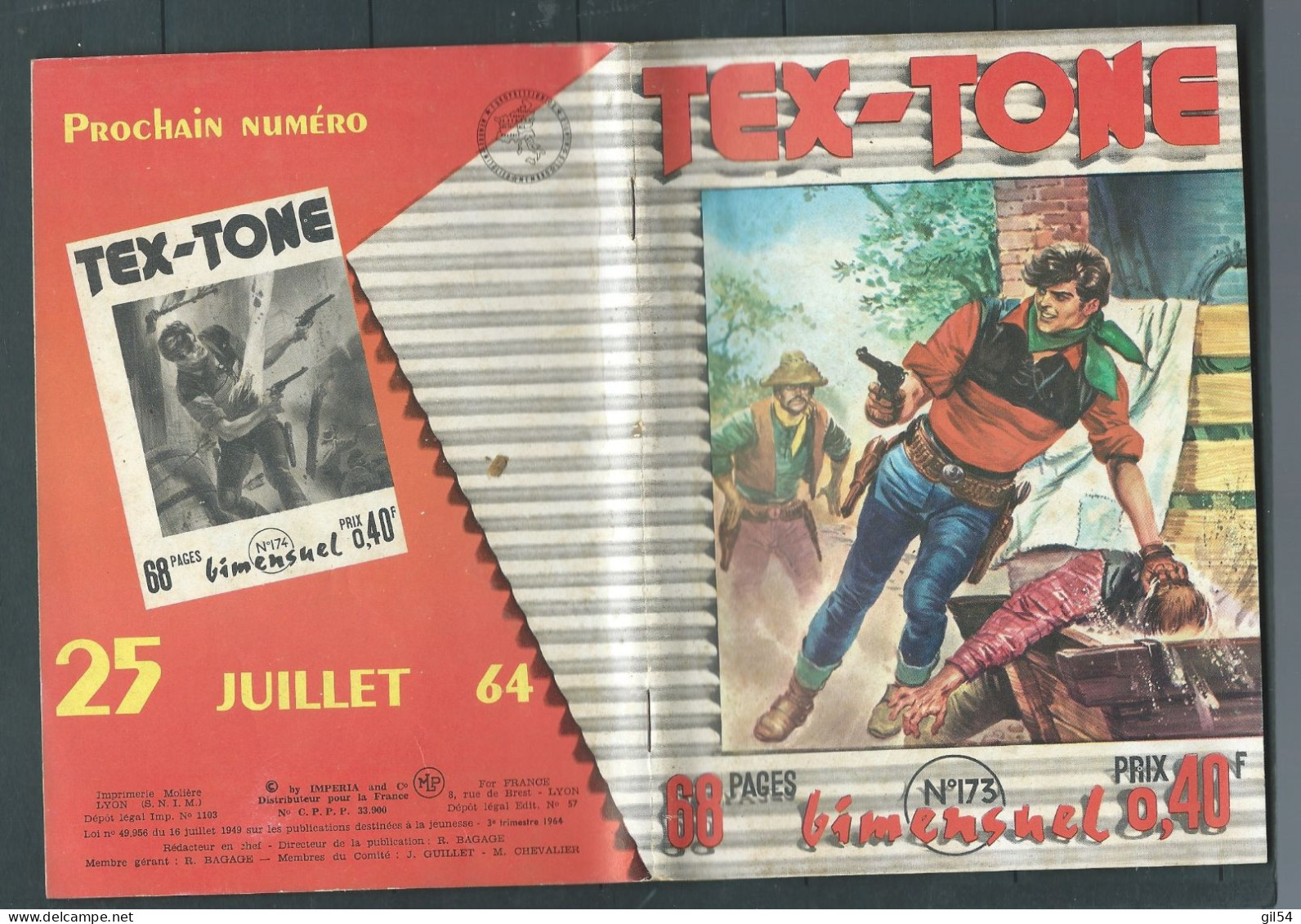 Tex-Tone  N° 173 - Bimensuel  "le Bon Payeur  " - D.L.  3 Tr. 1964 - Tex0801 - Small Size