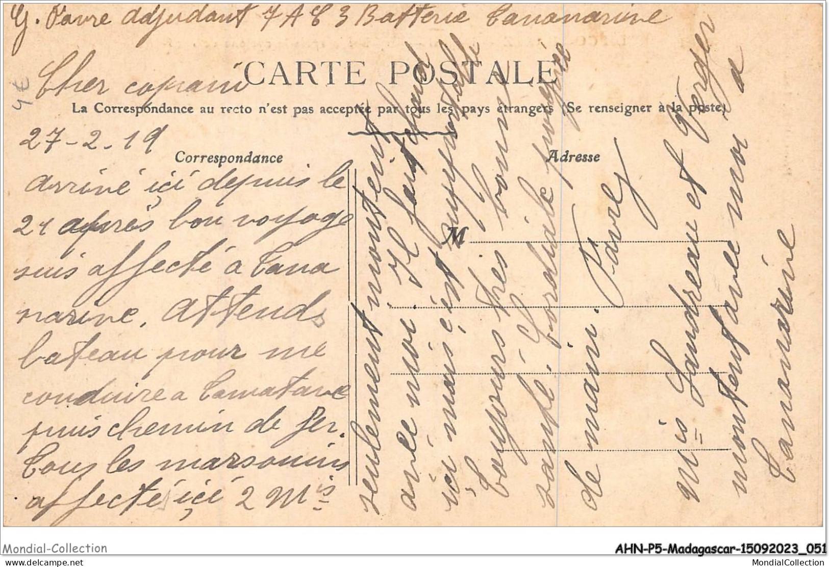 AHNP5-0529 - AFRIQUE - MADAGASCAR - DIEGO SUAREZ - Hôpital - Cap Diégo Après Le Cyclone De 1905 - Madagascar