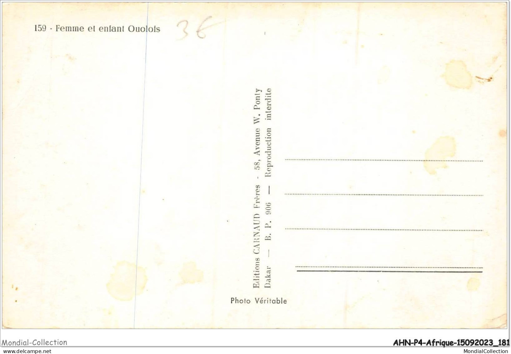 AHNP4-0480 - AFRIQUE - Femmes Et Enfants Ouolois - Unclassified