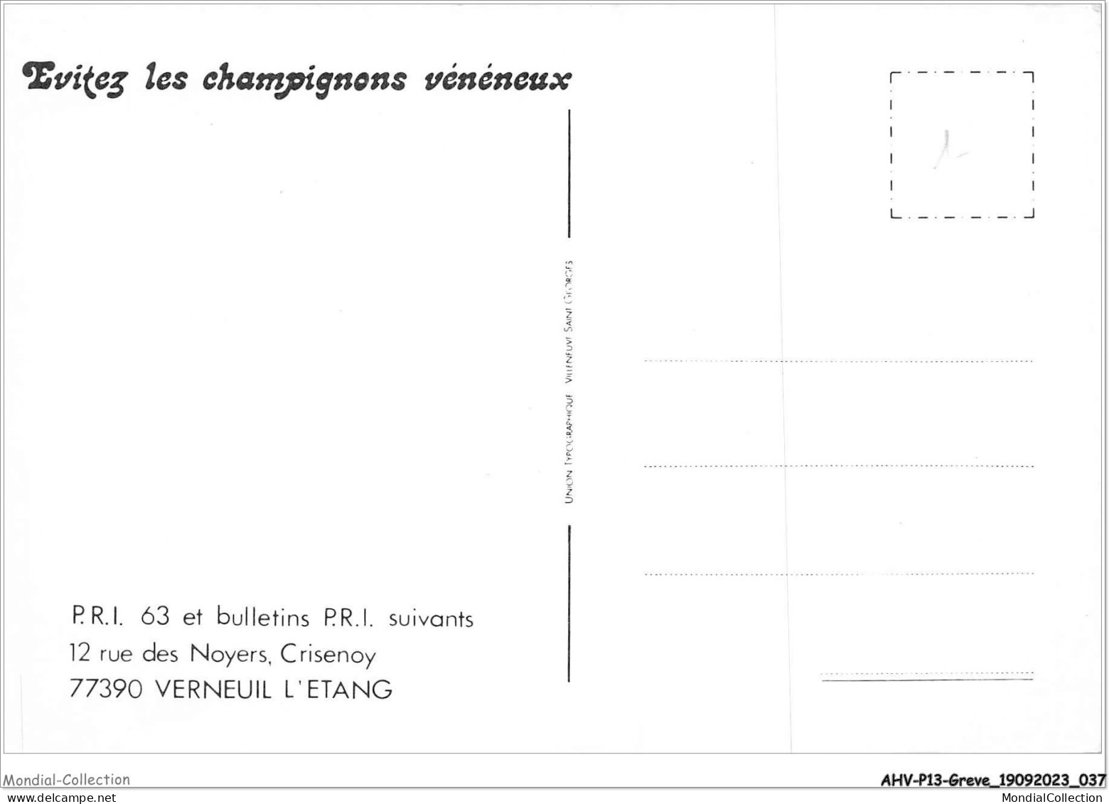 AHVP13-1132 - GREVE - Evitez Les Champignons Vénéneux  - Grèves