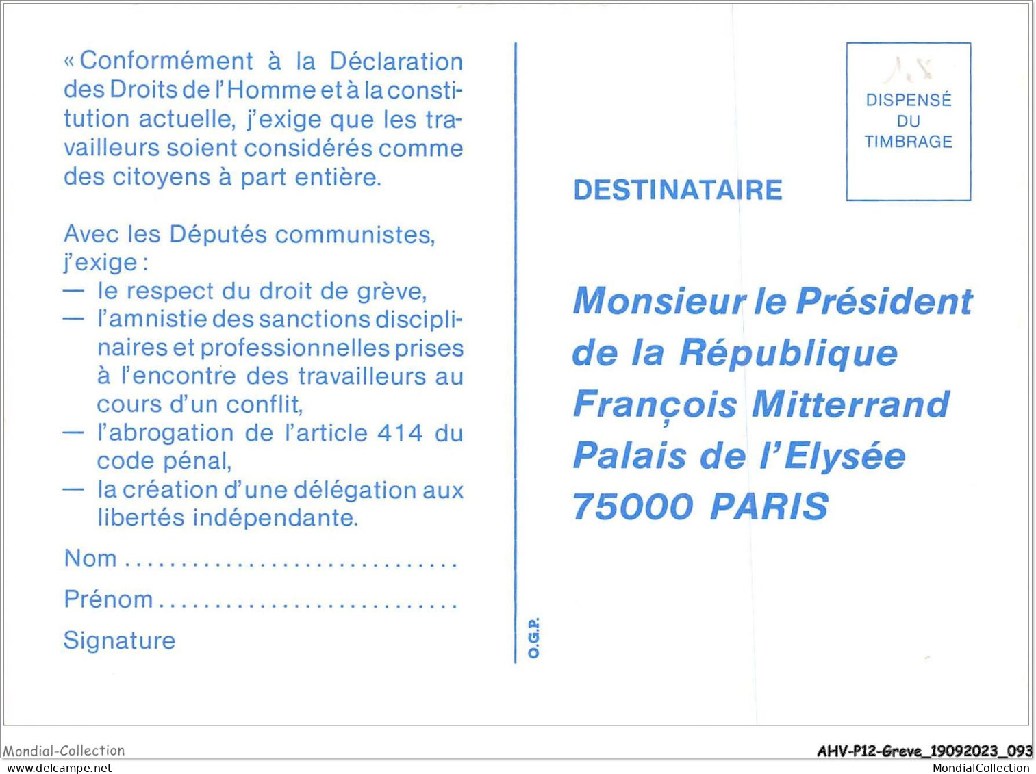 AHVP12-1063 - GREVE - Droits Et Libertés à L'entreprise  - Staking