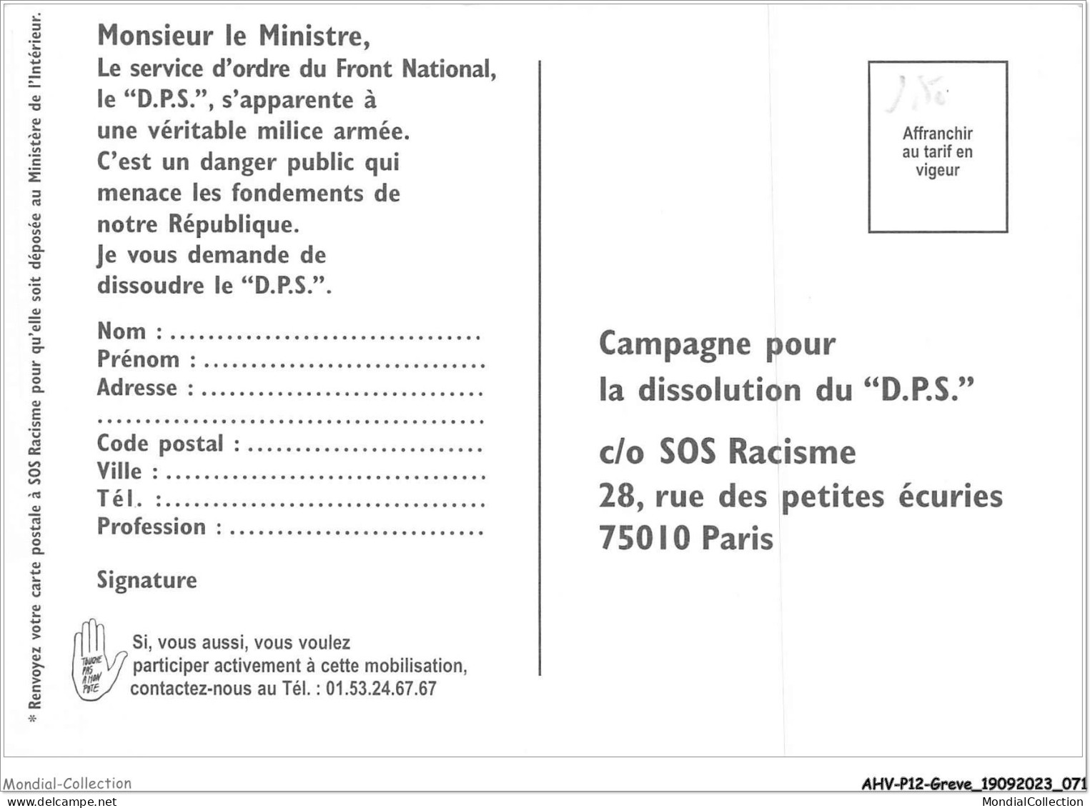 AHVP12-1053 - GREVE - Contre La Violence D'extreme-droite - Dissolution Du Service D'ordre Du F N  - Strikes